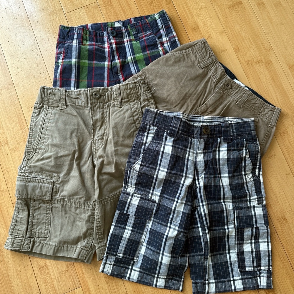 Cargo Shorts Bundle in Plaid and Solid Colors